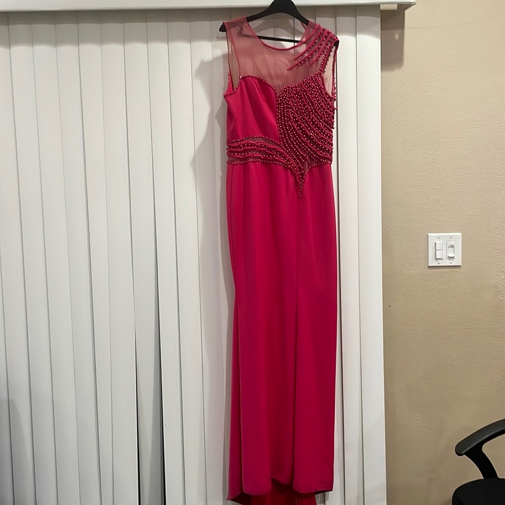Pink pearled prom dress. Size 12